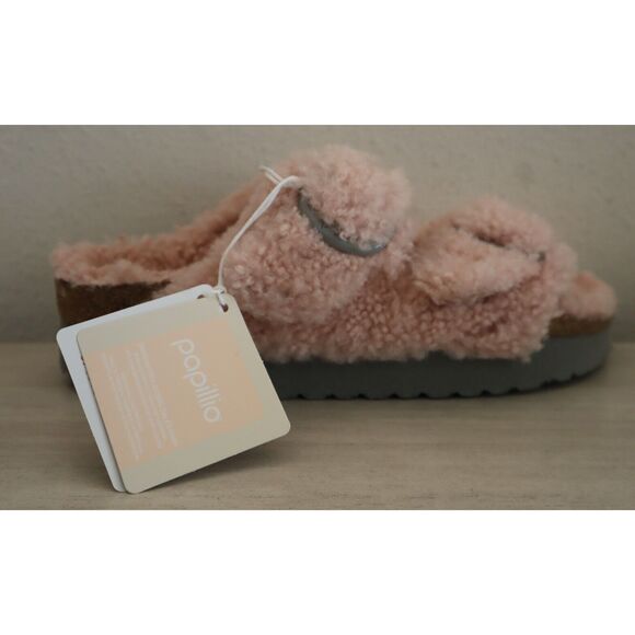 Papillio Birkenstock WMN 42 US 11 Pink Arizona Big Buckle Shearling Sandal - Picture 7 of 13